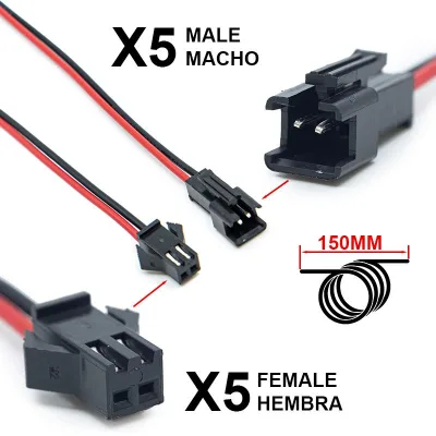 Konektor SM 2 pin s kablom 22 AWG - 5m/5h