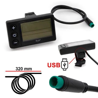 Zaslon S866 z vodoodpornim konektorjem in USB priključkom [Ewheel]