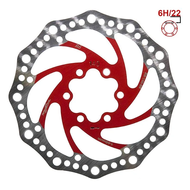 Zavorni disk R6.1 140 mm 6h rdeč