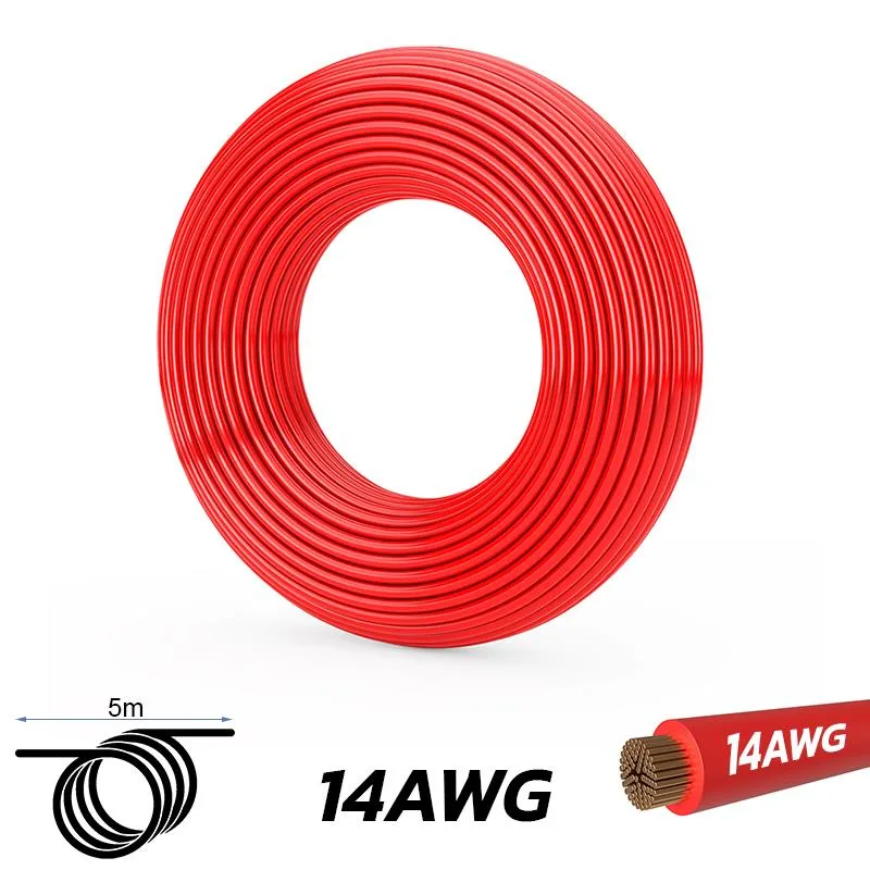 Rdeč kabel 14 AWG - 5 m